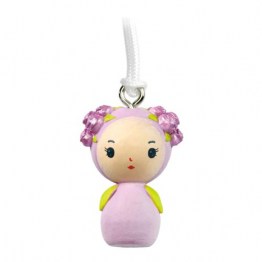 Porta-chaves Djeco Tinyly com figura de menina com cabelo de flores roxas em tons pastel.