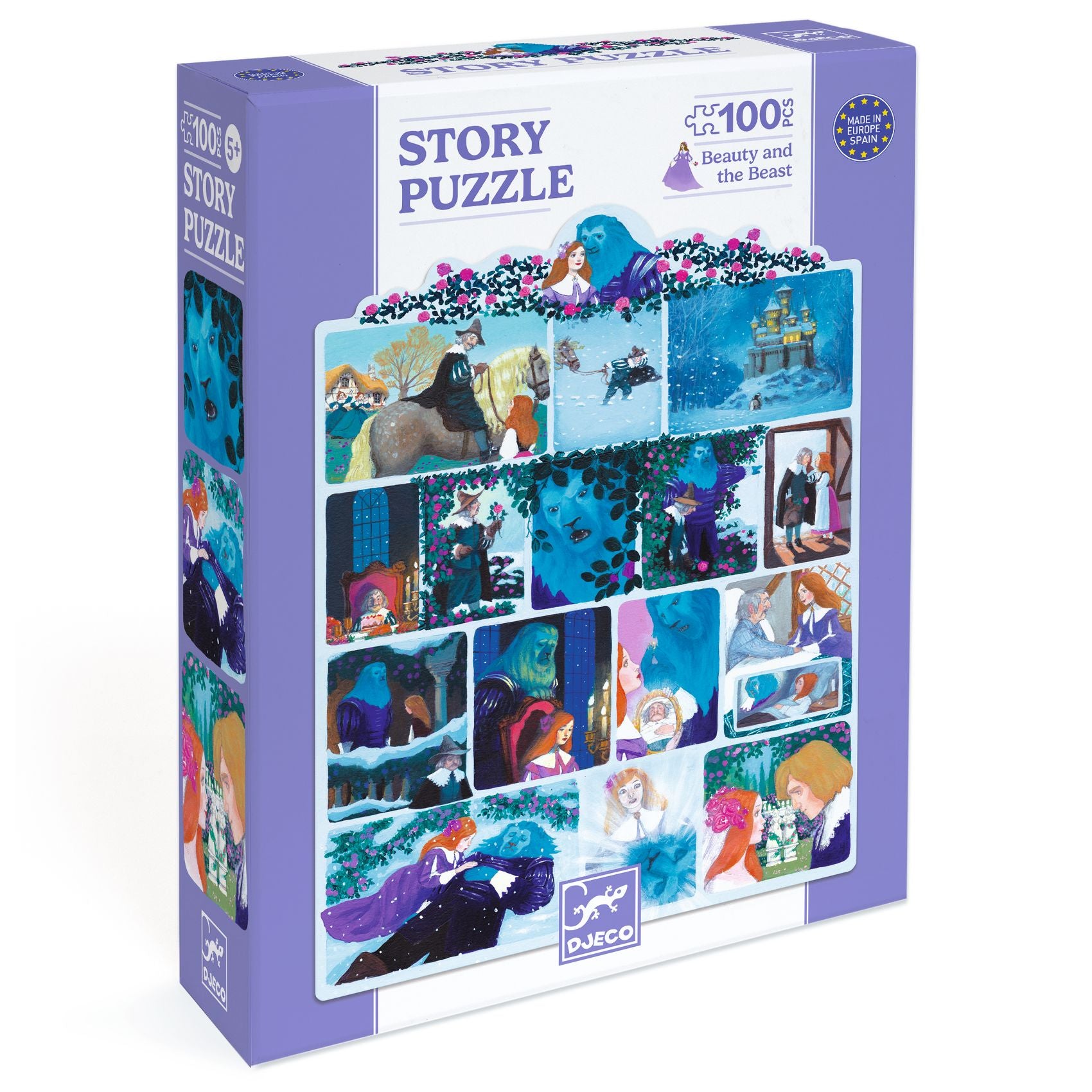 Djeco Storie puzzle 100 pecas a bela e o monstro