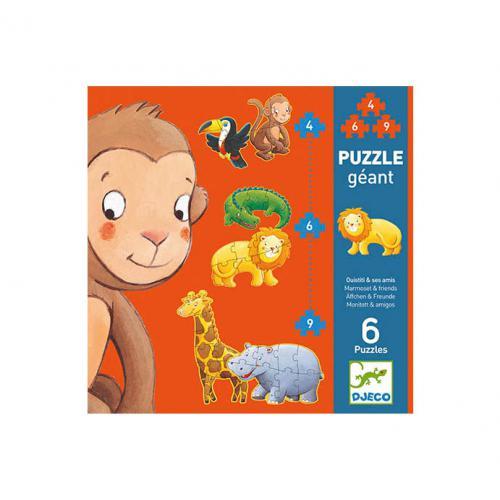 Djeco Progressive Giant Puzzle Marmoset and Friends