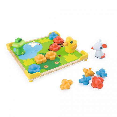 Djeco Mosaic Ducky&amp;Go - Place the Animal Pins 