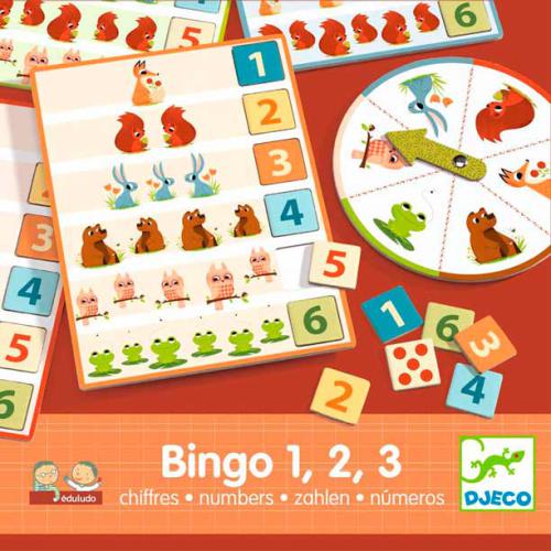 Juego de Asociación Djeco Bingo 1,2,3 Números