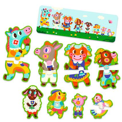 Djeco Puzzle Duo - Sort by Farm Sizes