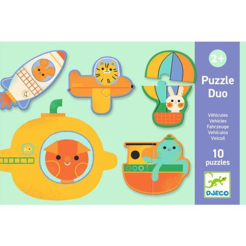 Djeco Puzzle Duo - Vehicles