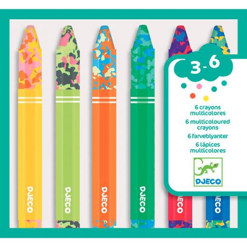 Djeco 6 crayones multicolores