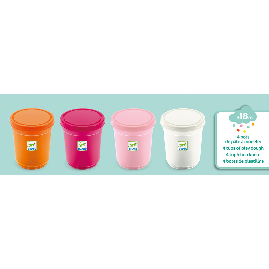 Djeco Set de 4 botes de plastilina Sweet