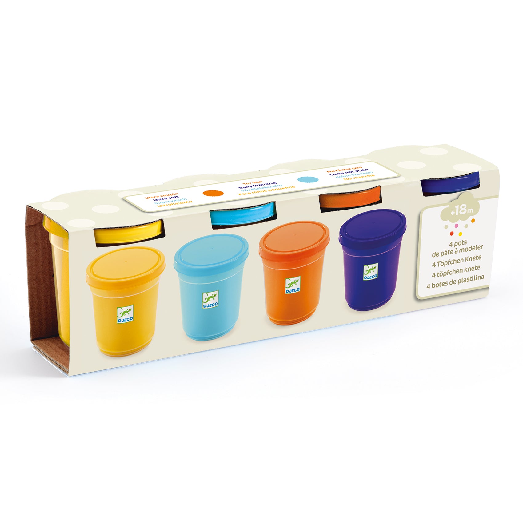 Djeco Conjunto 4 potes plasticina Nature