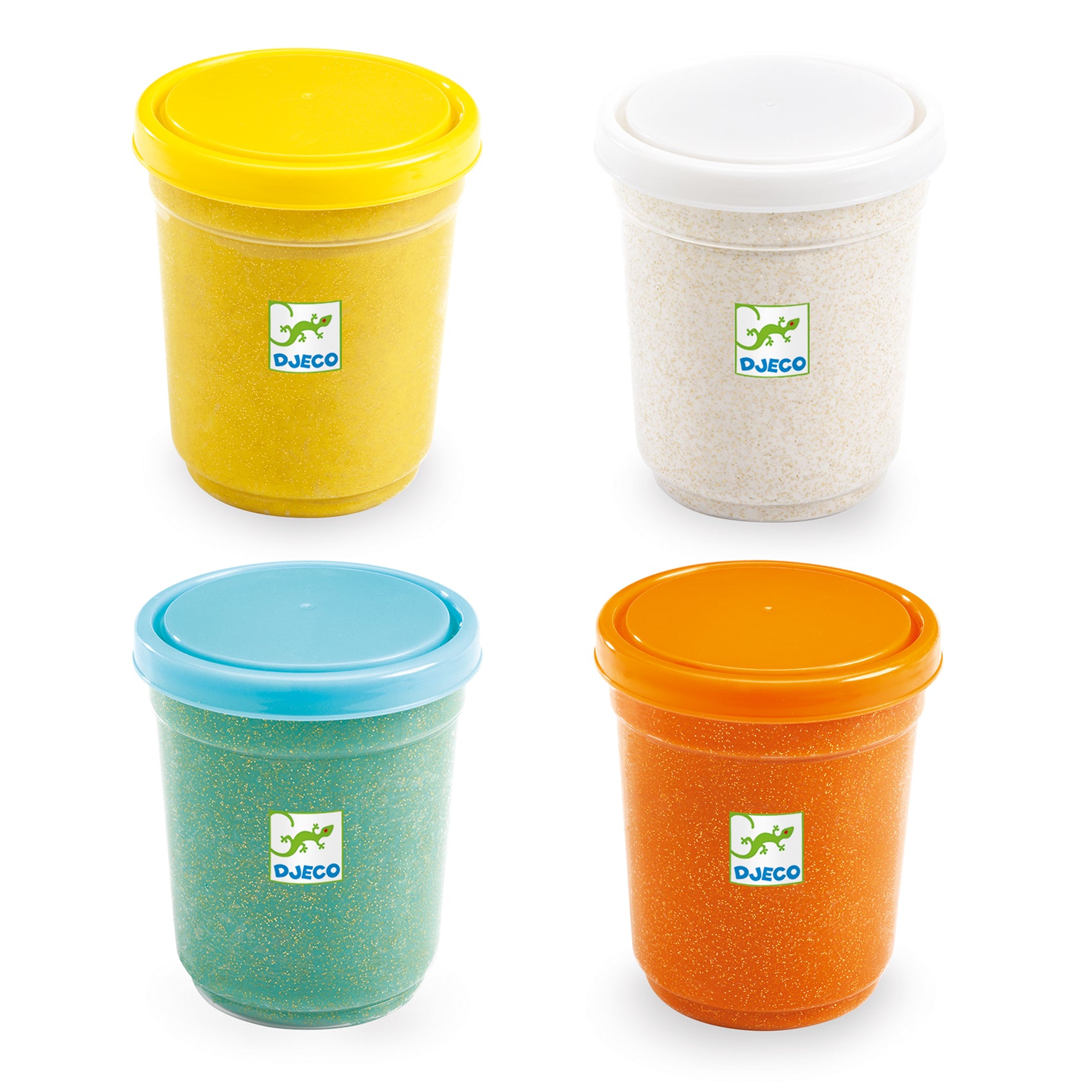 Djeco Conjunto 4 potes plasticina Glitter