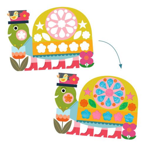 Djeco Stencil Coloring Activity Box - Fun Patterns