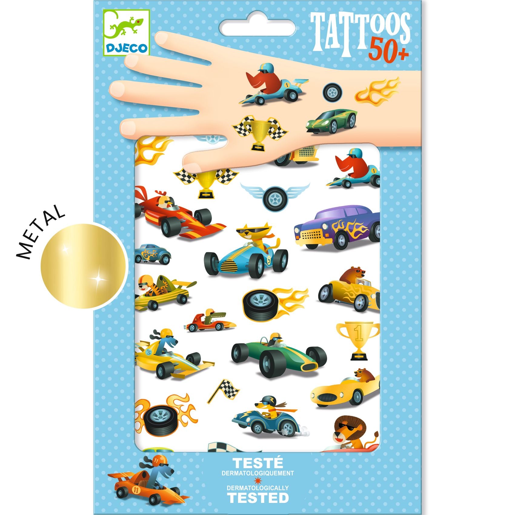 Djeco 50 tatuagens beleza selvagem efeito metalizado