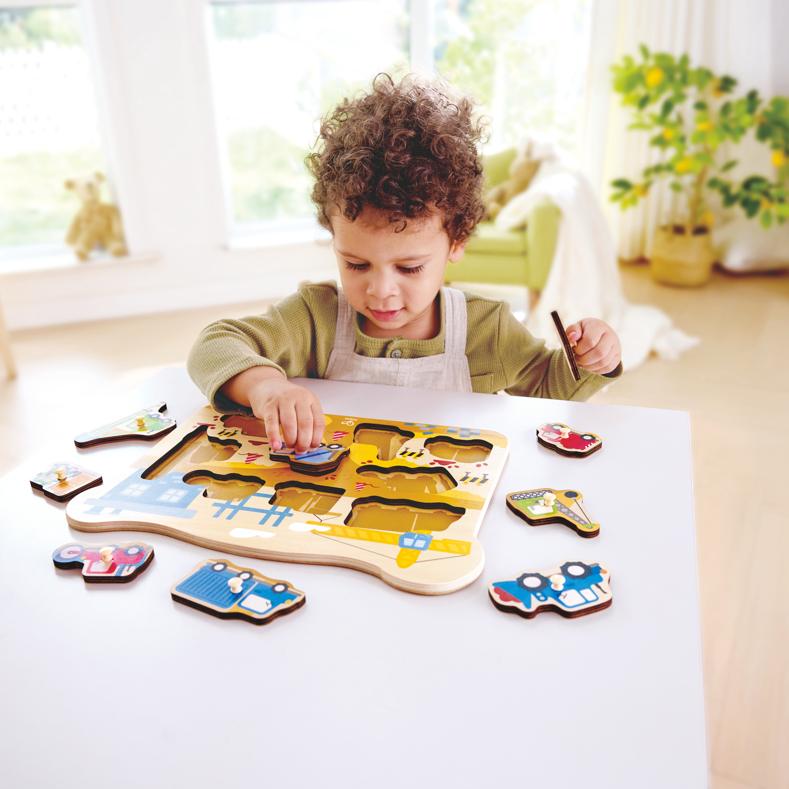 Hape Construction Vehicles Peg Puzzle