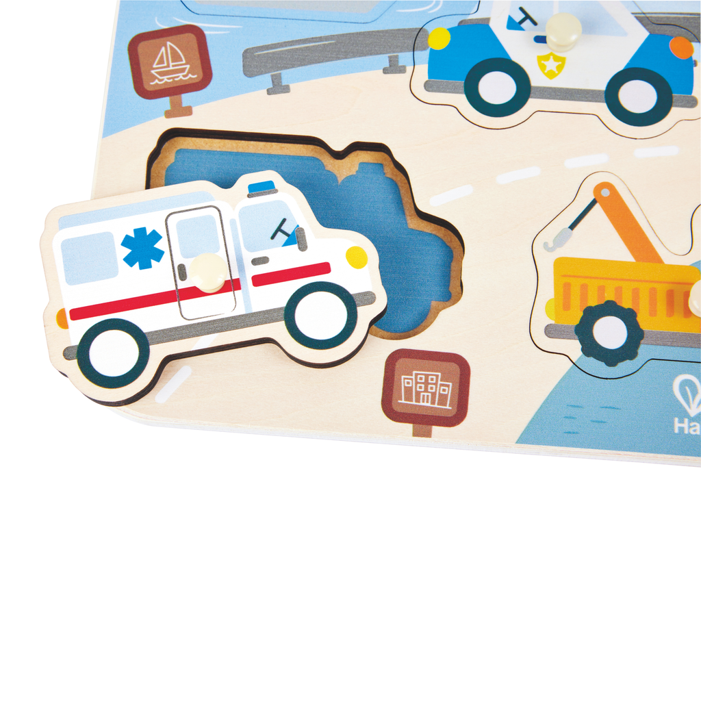 Hape Puzzle de encaixe Veículos de Emergência