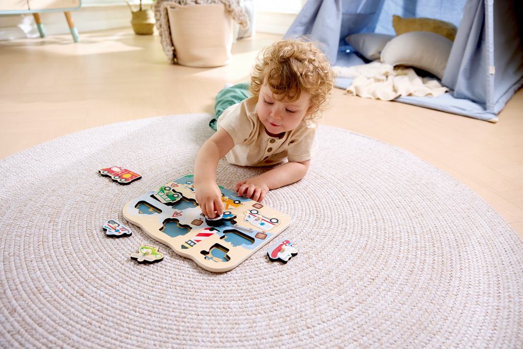 Hape Puzzle de encaixe Veículos de Emergência