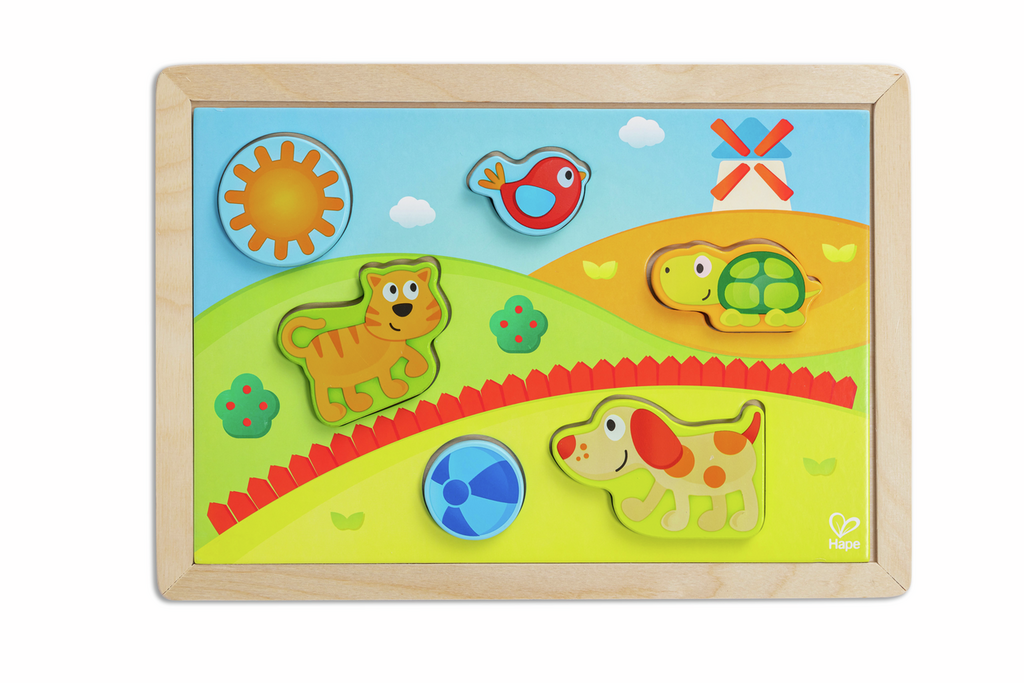 Hape Puzzle 3 em 1 - Pepe e Amigos