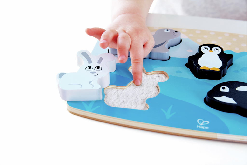 Hape Puzzle de encaje táctil - Animales Polares