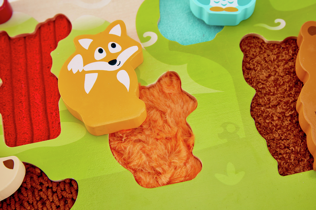 Hape Puzzle de encaje táctil - Animales del Bosque