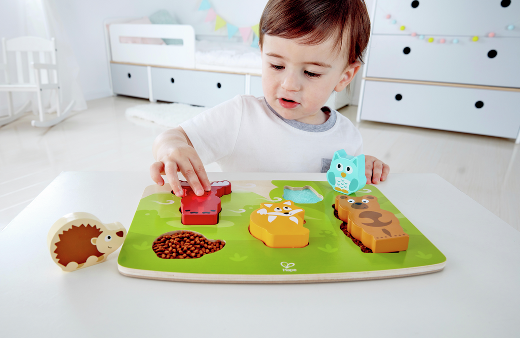 Hape Puzzle de encaje táctil - Animales del Bosque