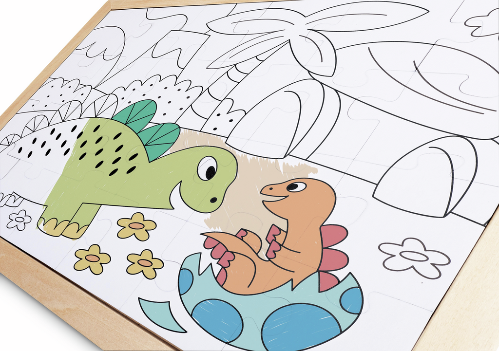 Hape Puzzle de madeira Dinossauros 2 em 1