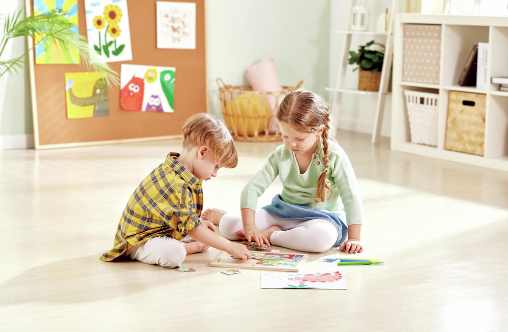 Hape Puzzle de madeira Dinossauros 2 em 1
