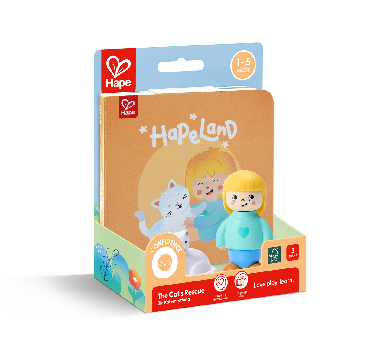 Hape Livro e Bonecos - Hapeland Cat´s Rescue