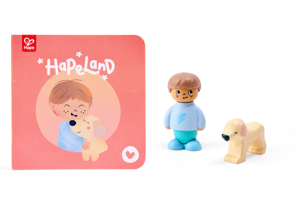 Hape Libro y Muñecos - Hapeland Dogs New Friend
