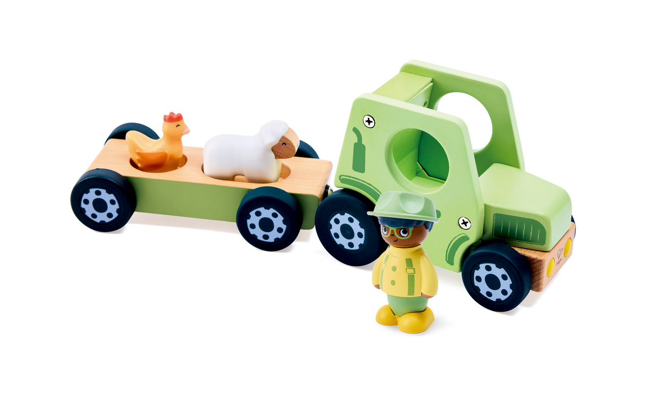 Hape Trator Barulhento e livro
