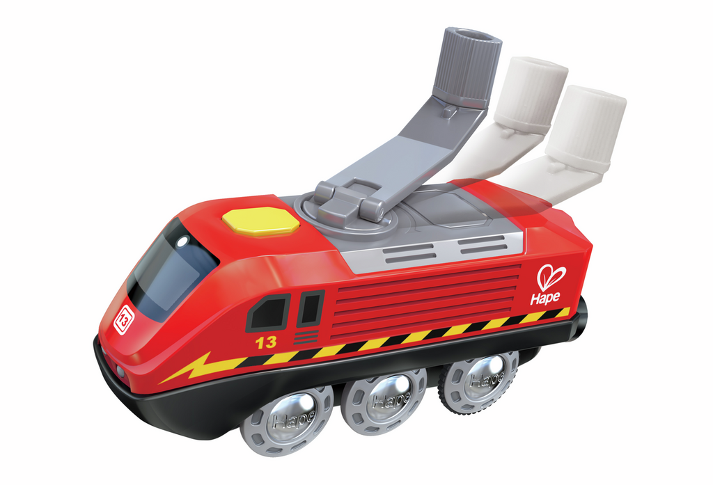 Hape Comboio de carrinhos magnético - Locomotora à manivela