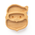 Prato de bambu Eco Rascals em forma de Pai Natal, com divisórias, sem base de sucção visível.