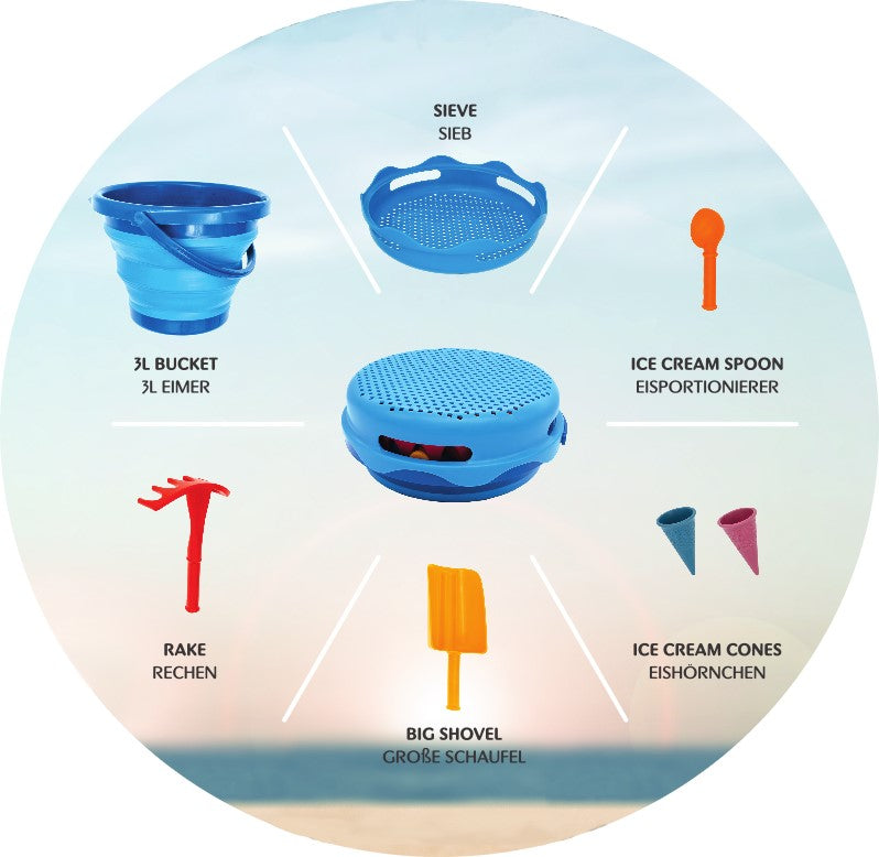Compactoys - Conjunto de Brinquedos de Praia Compacto 7 em 1