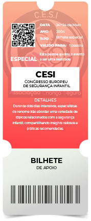 Entrada para el 1er Congreso Europeo de Seguridad Infantil 