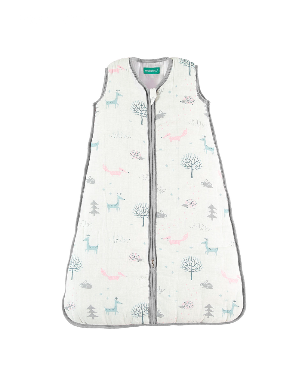 MolisandCo saco de dormir sem pés TOG 2.5 Cotton muslin - Forest