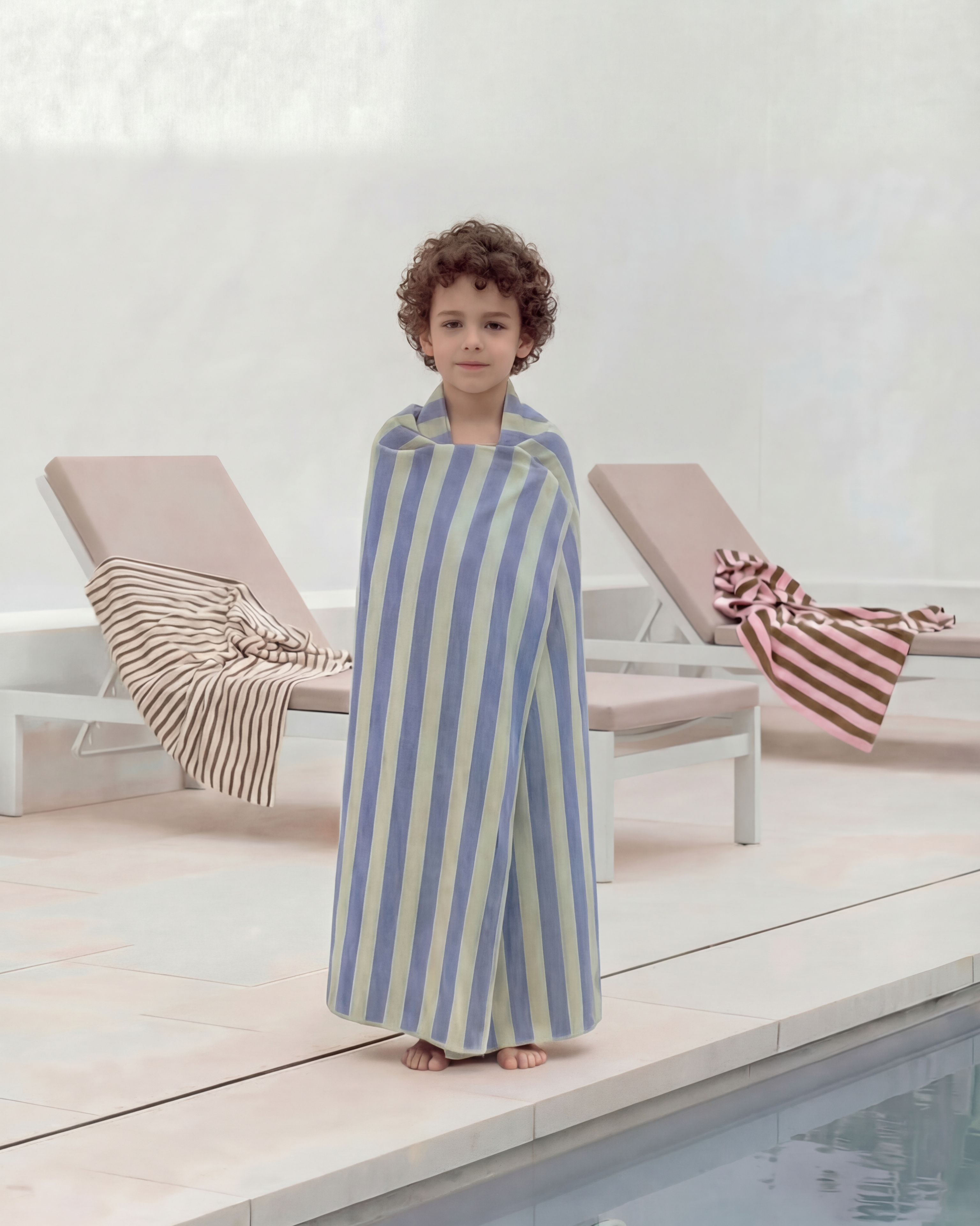 MolisandCo Toalha de microfibra Green & Blue Stripes