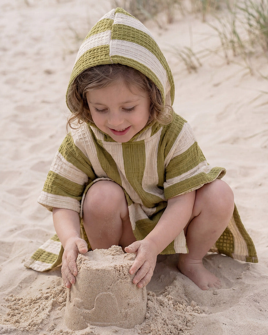 MolisandCo Poncho de banho Khaki & Cream Stripes