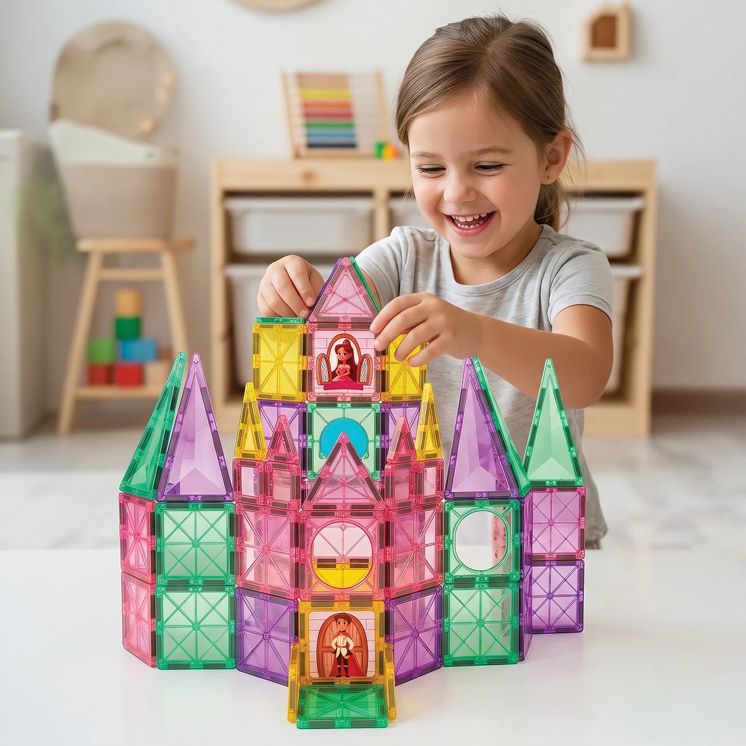 HappiHobbi - Bloques Magnéticos Castillo 50 piezas