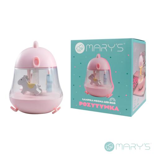 Mary's Pink Unicorn Music Box with LED Light