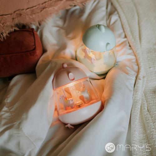 Mary's Pink Unicorn Music Box with LED Light