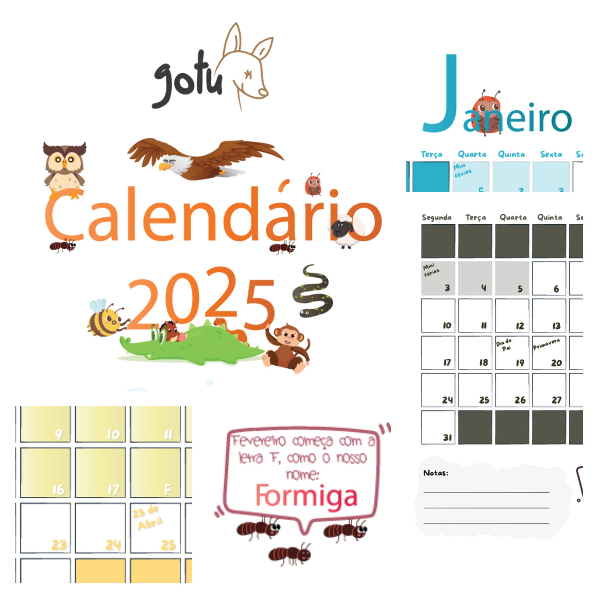 Ebook - Calendário Mensal Infantil