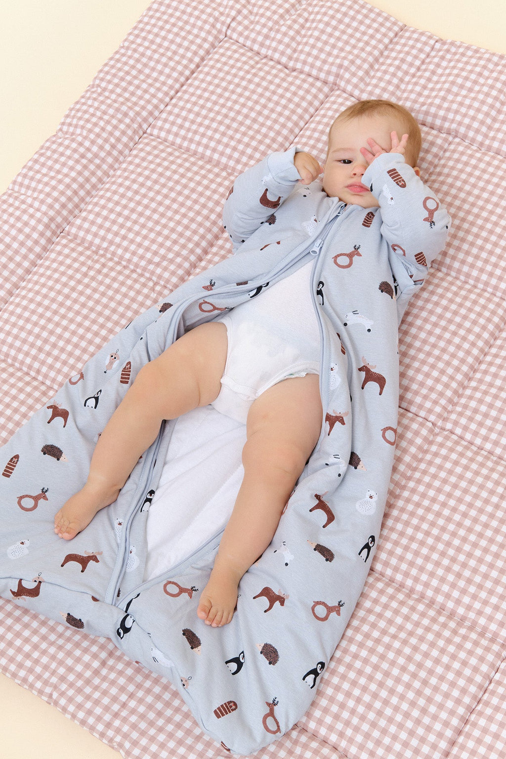 MolisandCo saco de dormir sem pés e com mangas TOG 2.5 Winter Animals