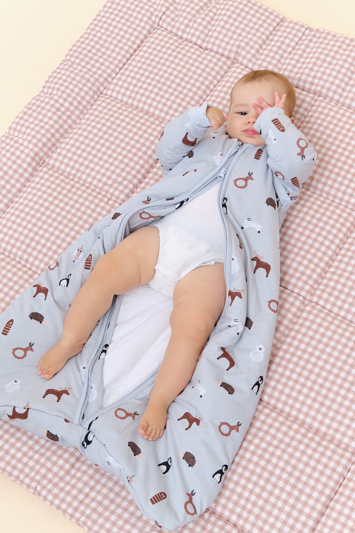 MolisandCo saco de dormir sem pés e com mangas TOG 2.5 Winter Animals