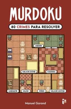 Capa do livro Murdoku 80 Crimes para Resolver de Manuel Garand, com ilustração de uma cena de crime