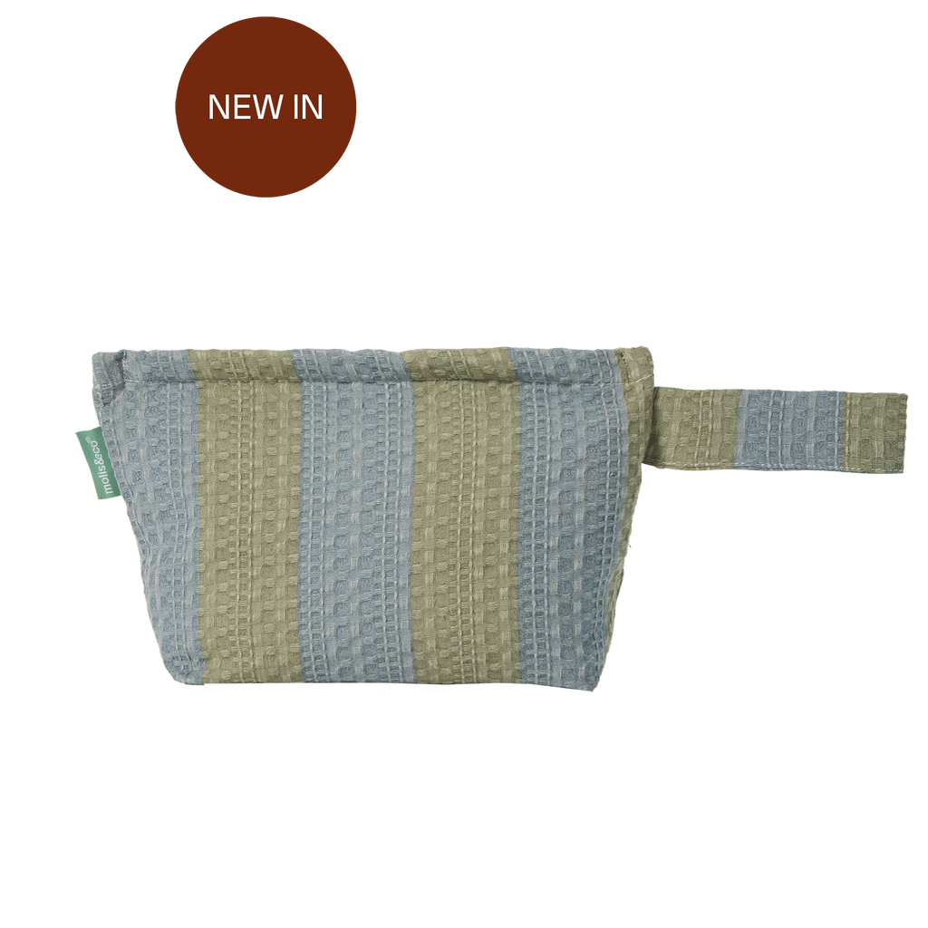 MolisandCo Necessaire Khaki & Blue Stripes