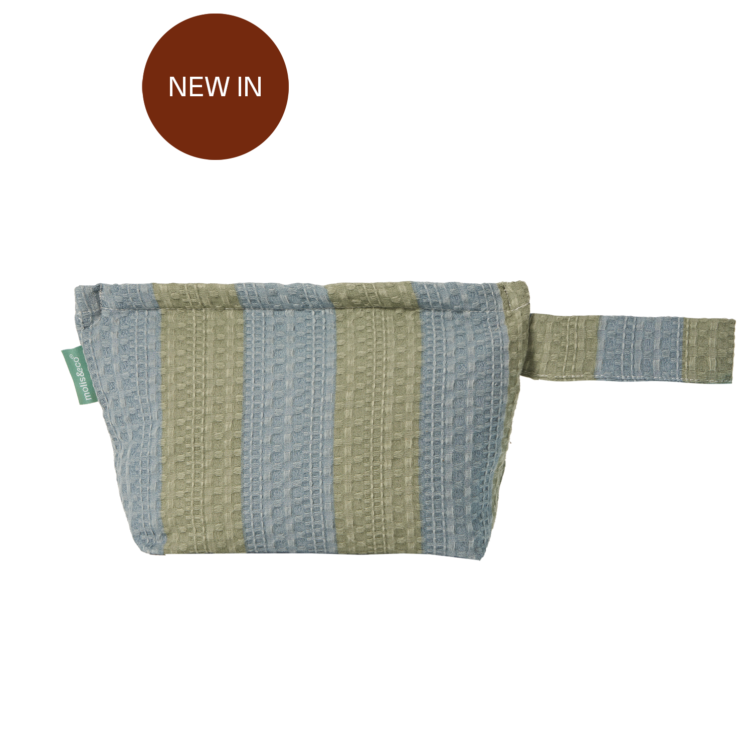 MolisandCo Necessaire Khaki & Blue Stripes