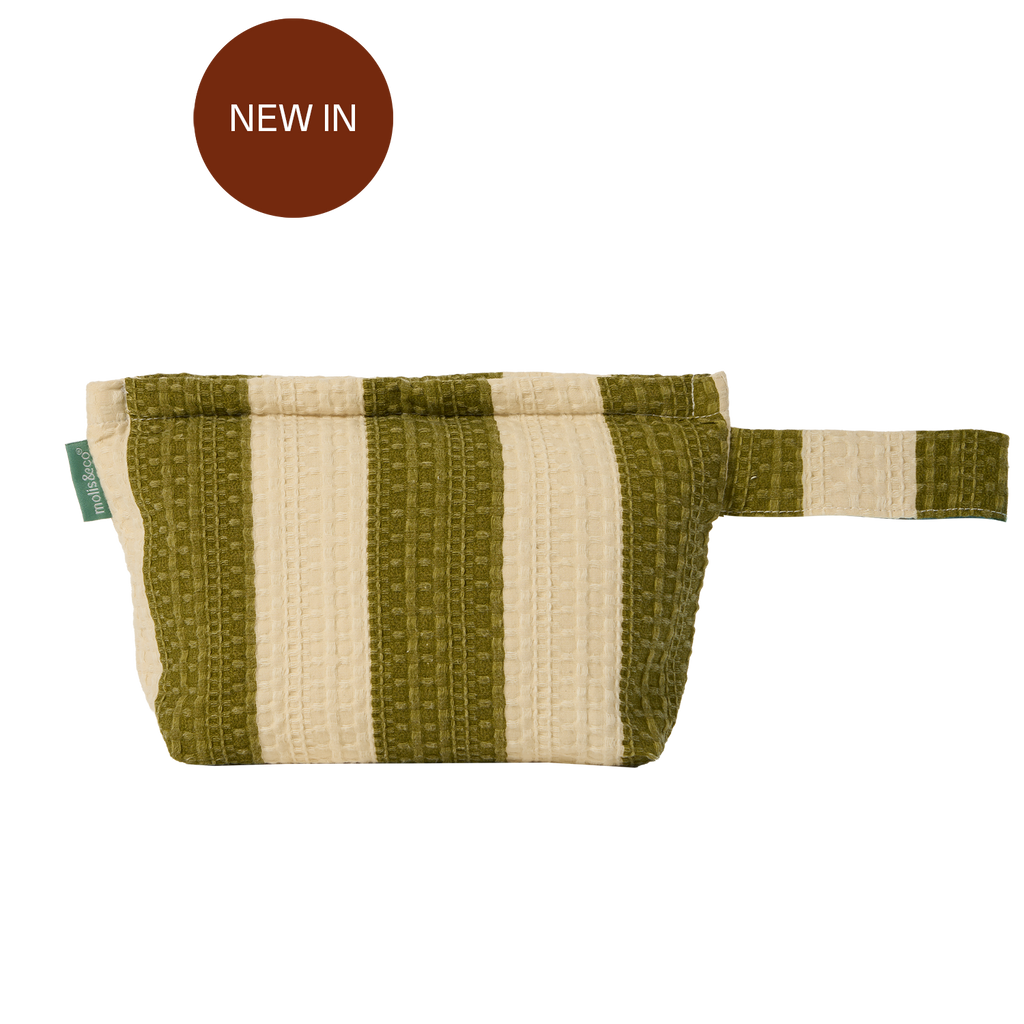 MolisandCo Necessaire Khaki & Cream Stripes