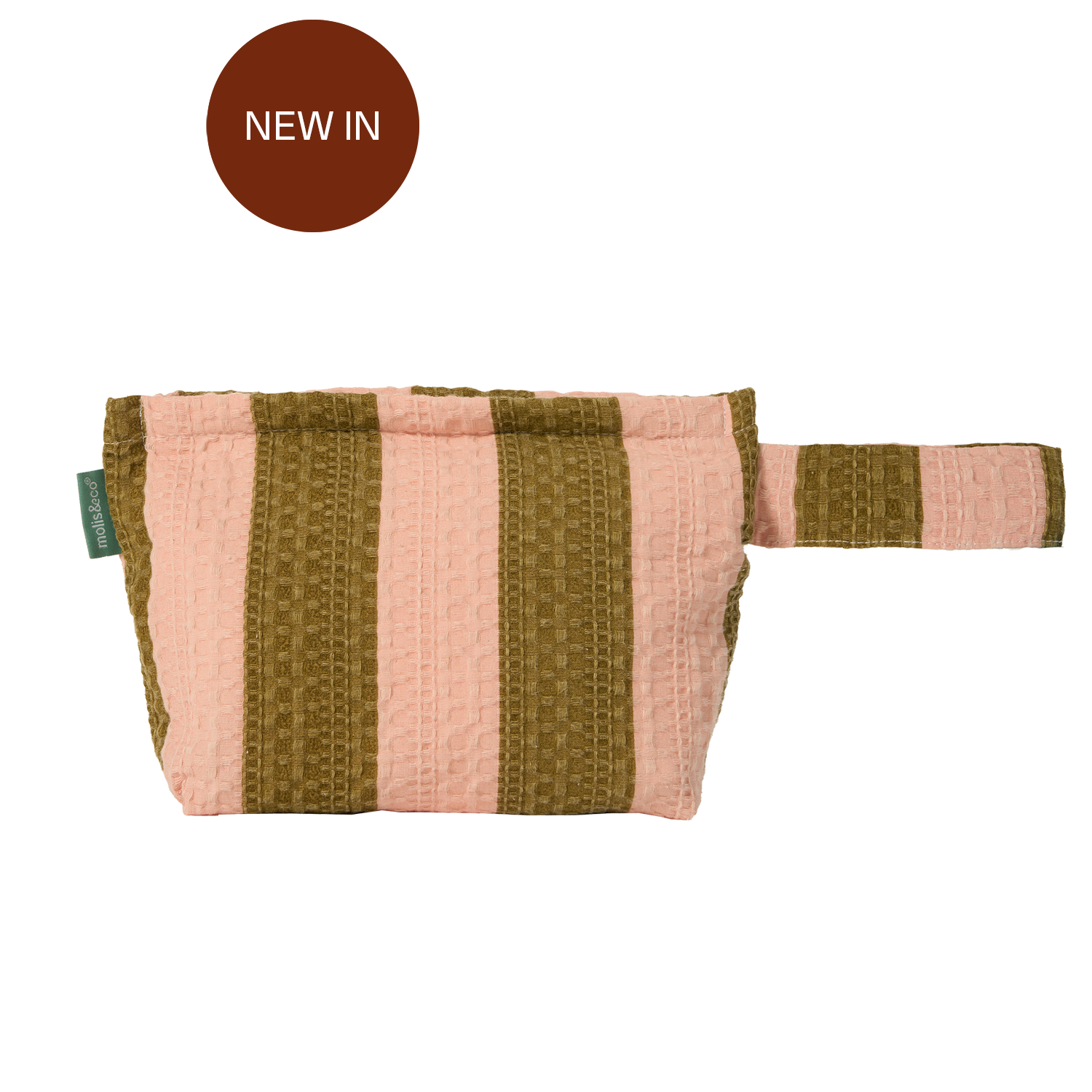 MolisandCo Necessaire Khaki & Rose Stripes