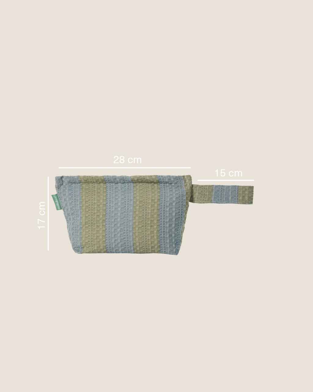 MolisandCo Necessaire Khaki & Blue Stripes