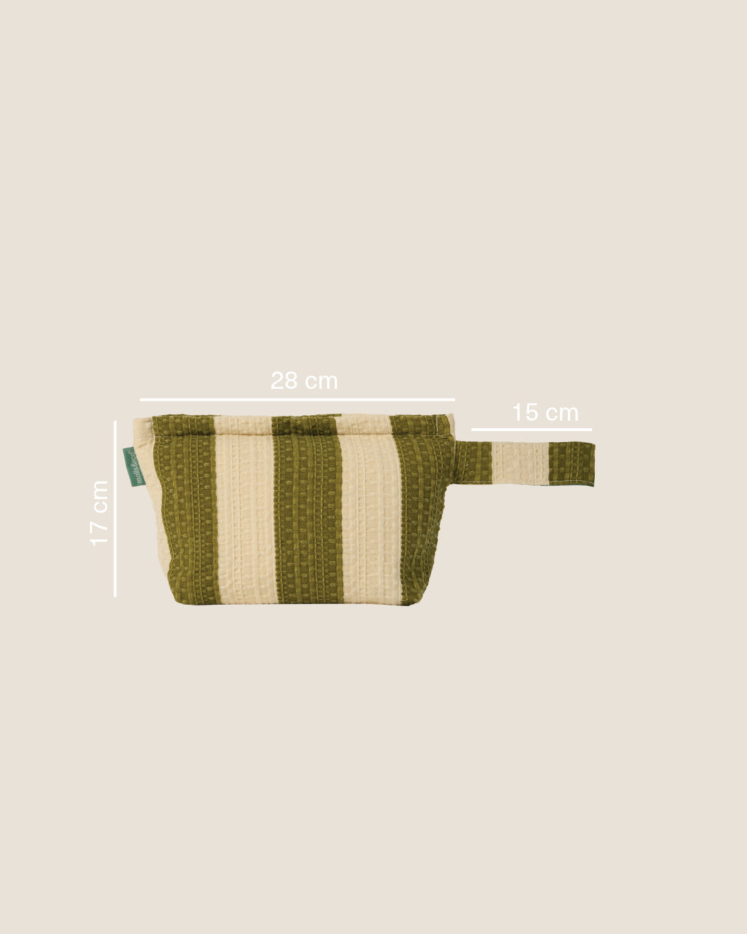 MolisandCo Necessaire Khaki & Cream Stripes