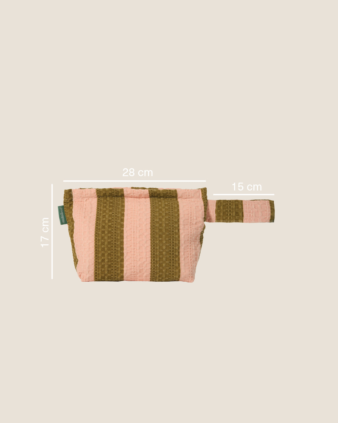 MolisandCo Necessaire Khaki & Rose Stripes