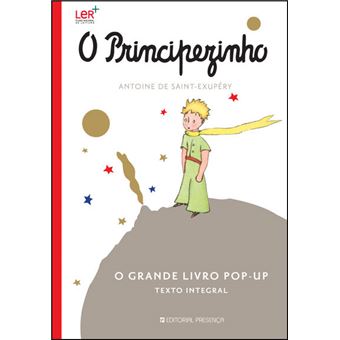 Capa do livro 'O Principezinho - O Grande Livro Pop-Up' de Antoine de Saint-Exupéry, mostrando o principezinho no seu pequeno planeta.