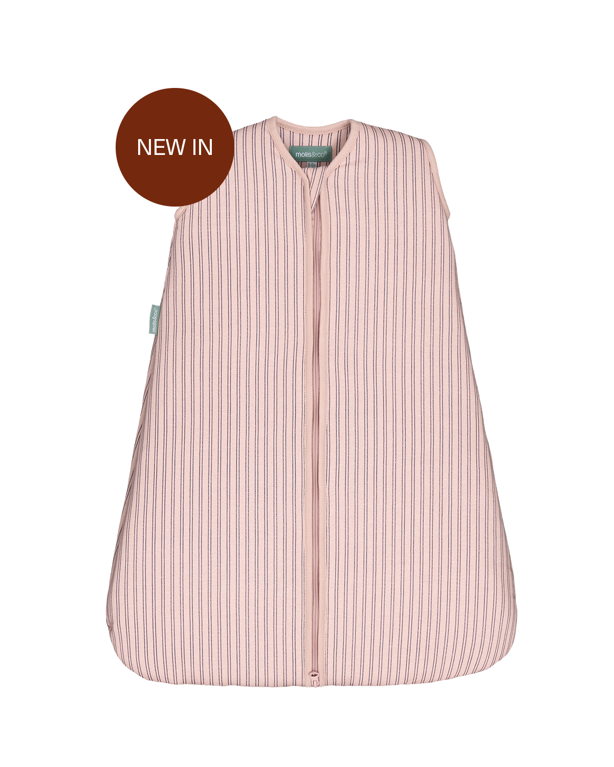 MolisandCo saco de dormir sem pés TOG 2.5 Navy and Pink Stripes