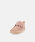 Bota infantil Blanditos by Crio's Ottawa Rosa, vista frontal, com fecho de velcro e sola flexível.