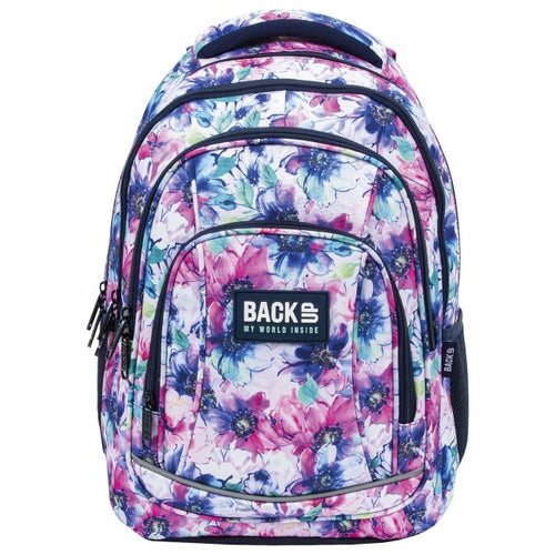 Vista lateral da mochila BackUP A 07 Flores